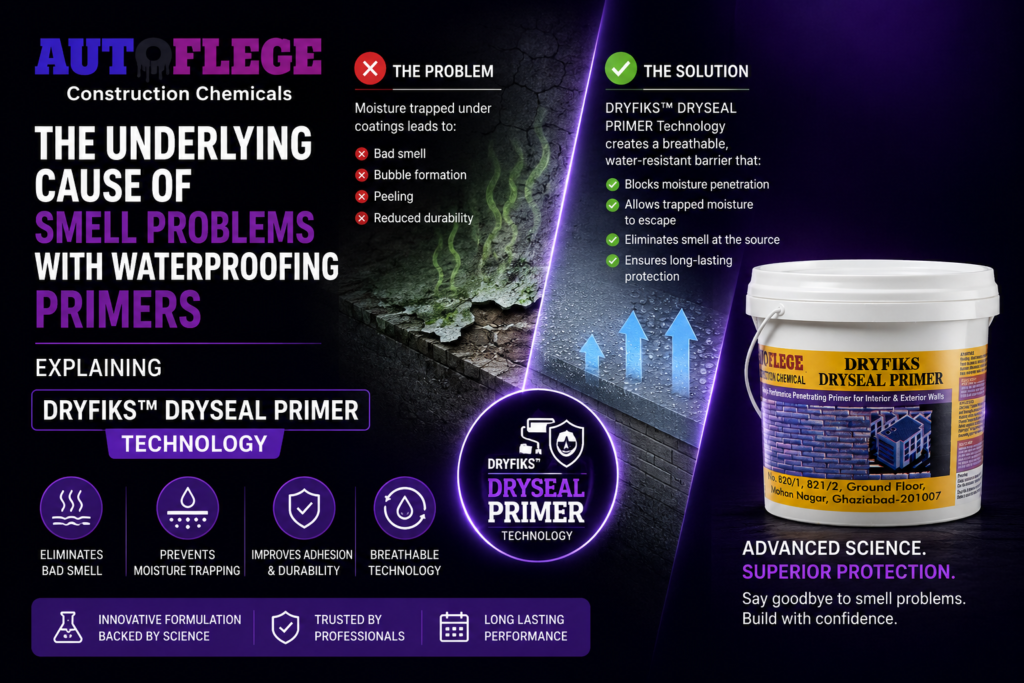 The Underlying Cause of Smell Problems with Waterproofing Primers – Explaining DRYFIKS™ DRYSEAL PRIMER Technology